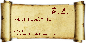 Poksi Lavínia névjegykártya